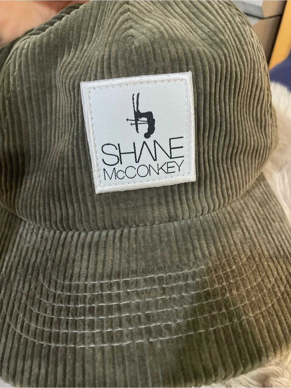 Shane McConkey Foundation Olive Green Corduroy Hat Rare Ski BASE Jump Cap Vtg